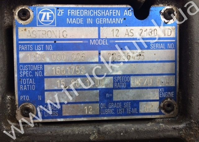 АКПП 12AS2130TD 2009г. DAF ДАФ XF 105 ХФ / CF 85 ЦФ EURO 4 / EURO 5