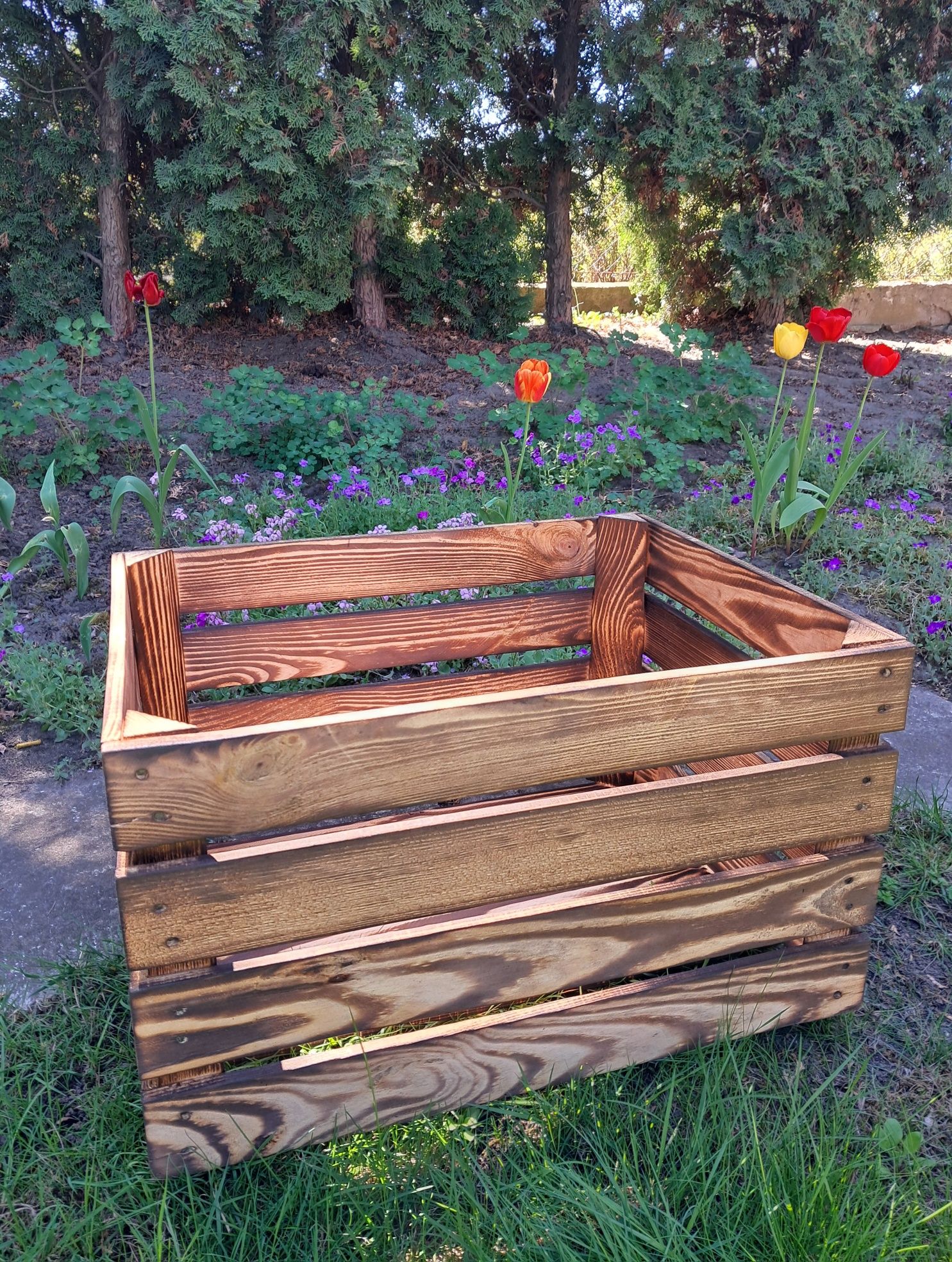 Skrzynka drewniana opalana 50x40x30 solidna nowa z przesyłką OLX