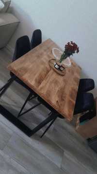 Drewniany stół z krzesłami- nowy !