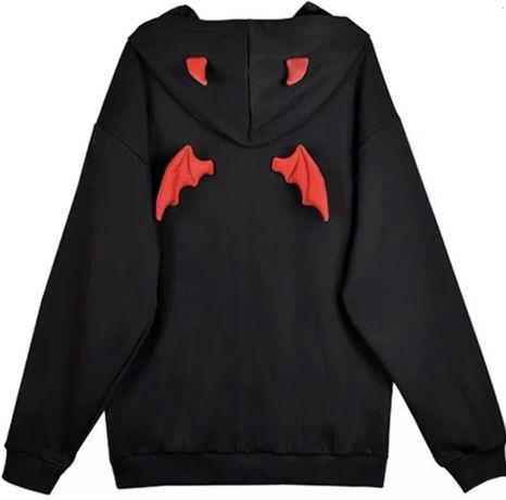 Gotycka bluza diabeł Hellboy uszy  skrzydła r L