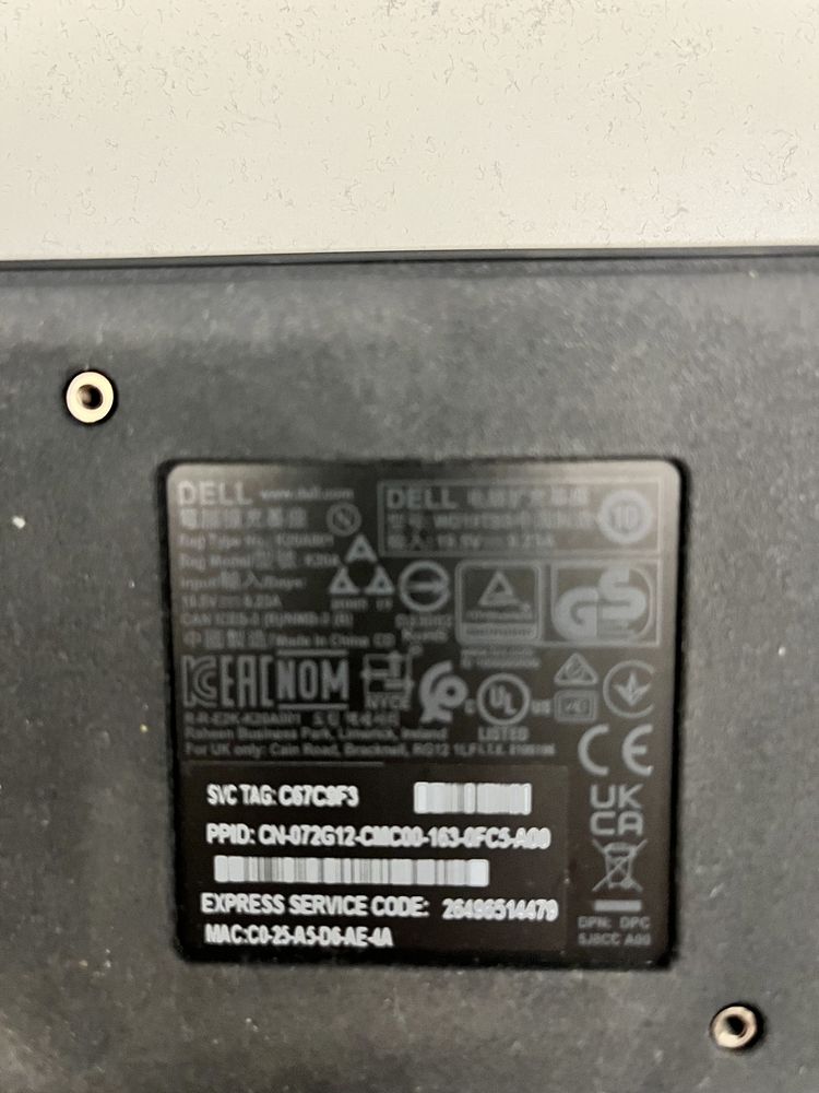 Stacja dokujaca DELL Model K20A