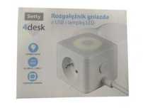 Rozgałęźnik gniazda z USB i lampką LED