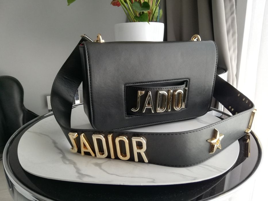 Piękna torebka J'adior premium czarna złote logo medium cd