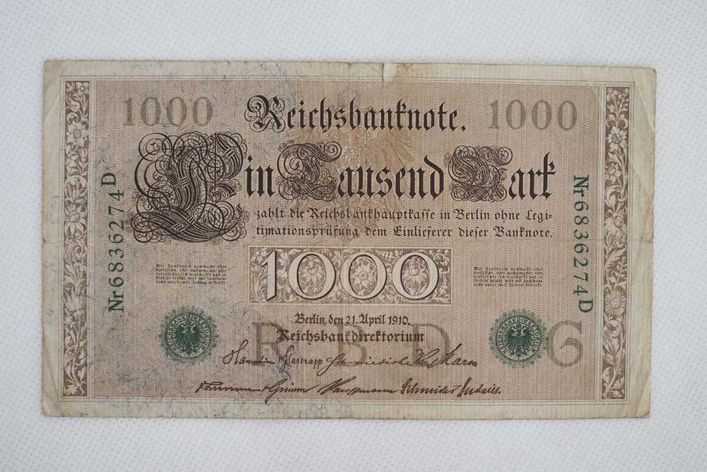 Banknot kolekcjonerski 1000 Marek niemieckich 1910