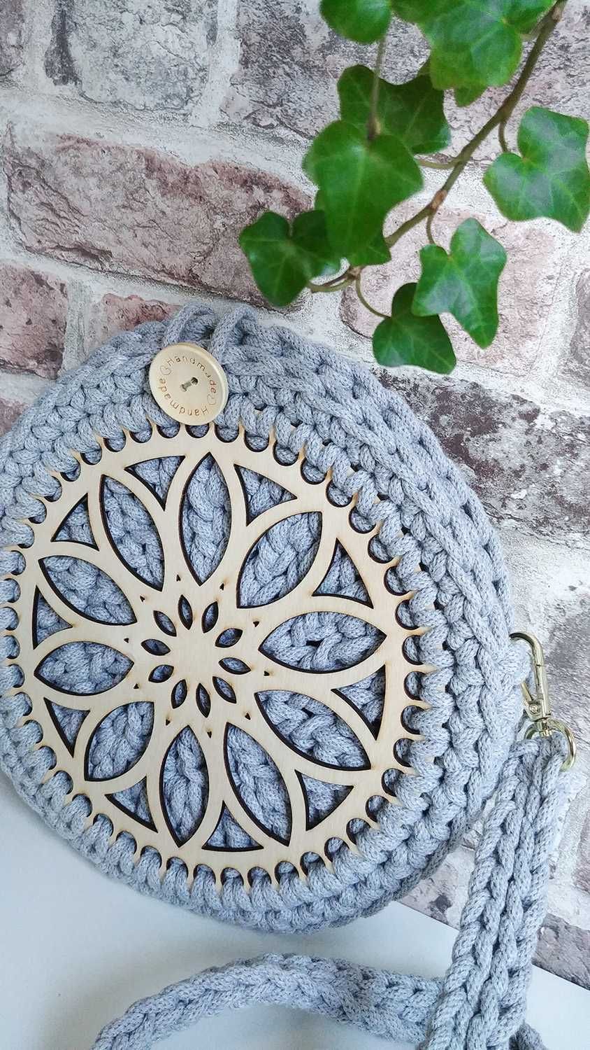HANDMADE Torebka z bawełnianego, grubego sznurka 24cm