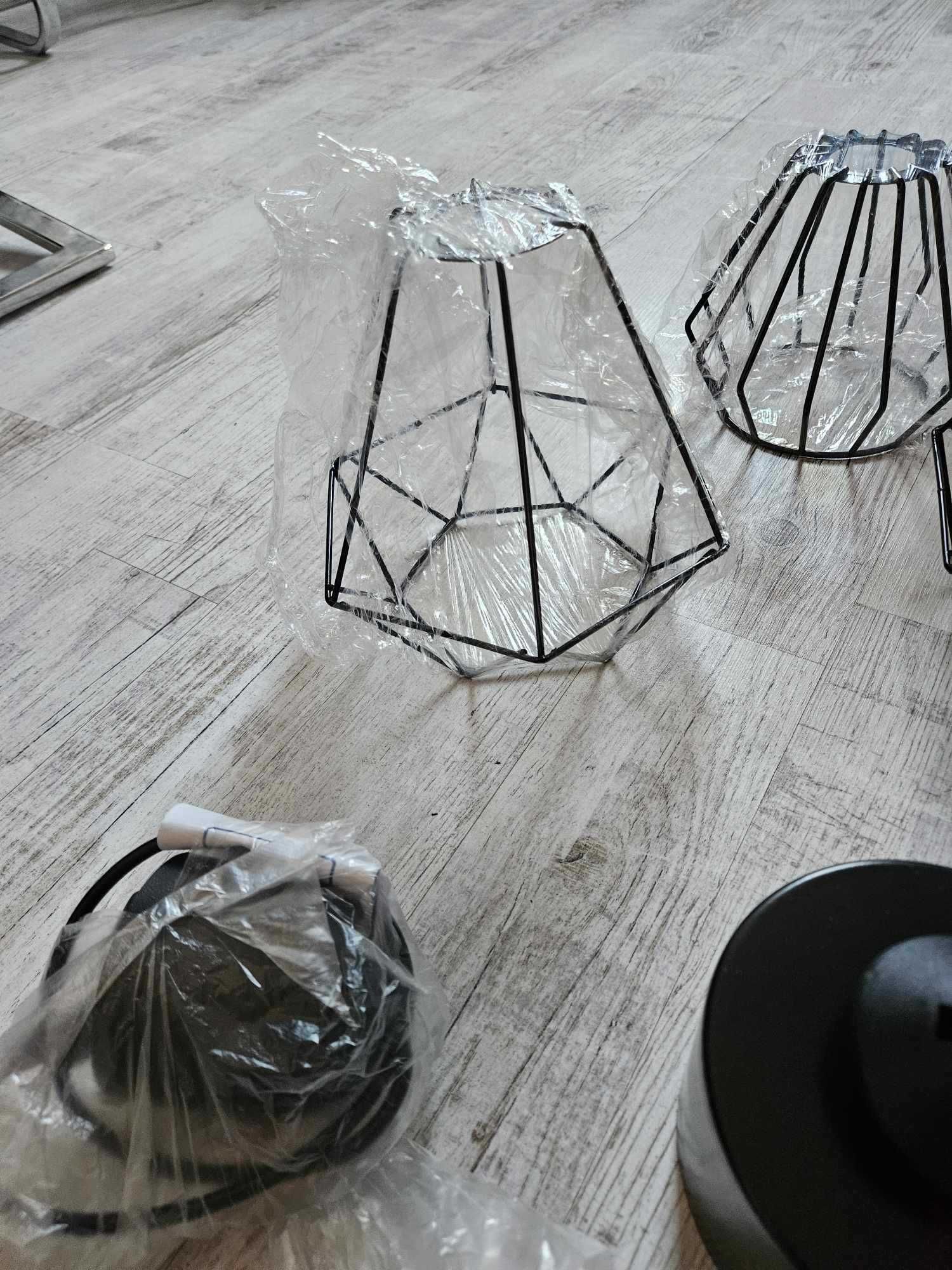 Komplet zestaw 8 lamp loft brylant czarne wiszące