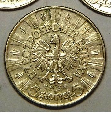Moneta obiegowa II RP Józef Piłsudski 1934r