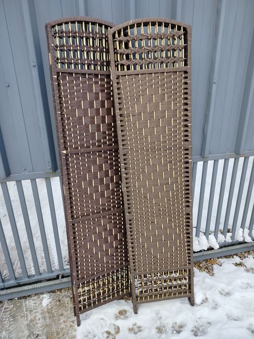 Parawan boho wiklina 2 sztuki wiklinowy osłona dekoracja