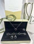 Золотой набор с ониксом в стиле Van Cleef Ван Клиф