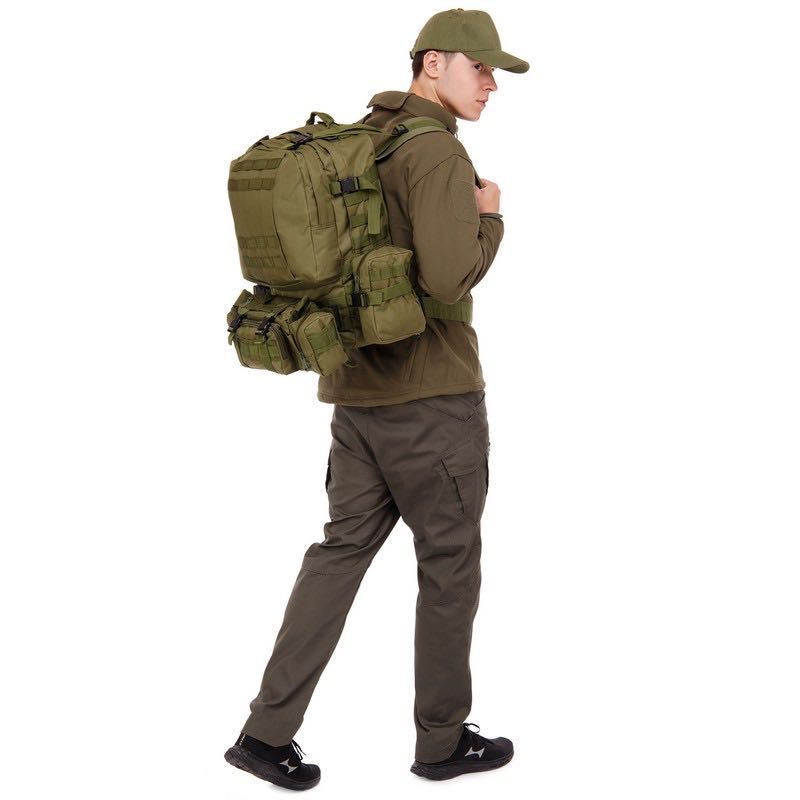 Рюкзак тактический с подсумками Tactical 7100 размер 53х32х16см 60л