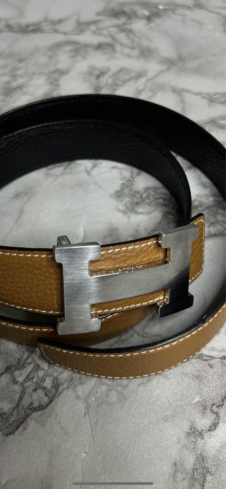 Ремень пояс кожаный Hermes оригинал номерной 90 - 110 см