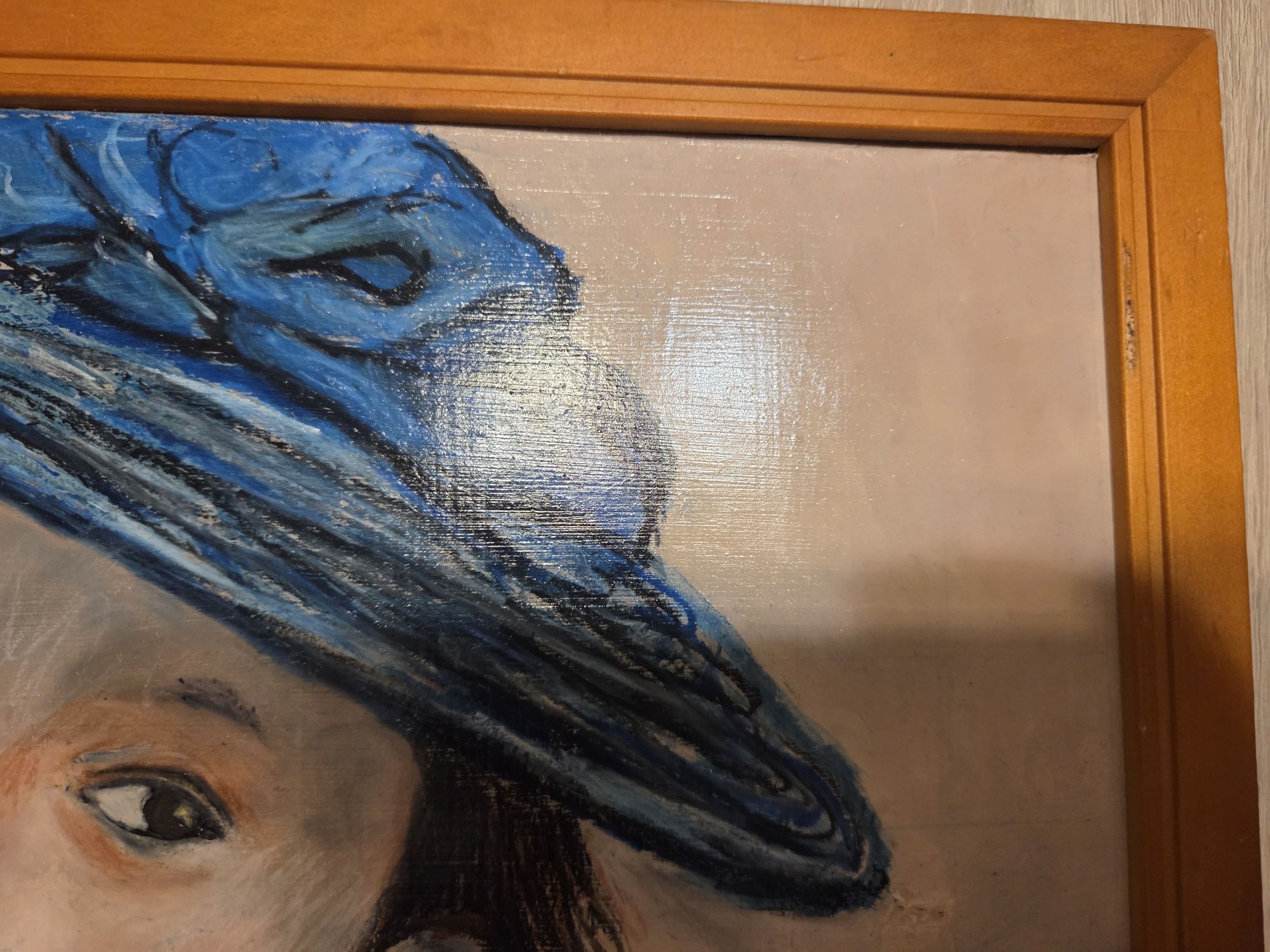 Kopia Dziewczynka w niebieskim kapeluszu Wyspiański pastel