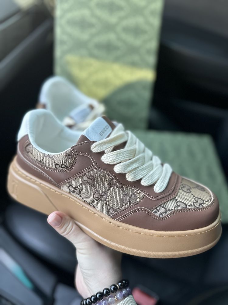Кеди кросівки Гуччі Гуччи Gucci на високій коричневій підошві 38 39 40