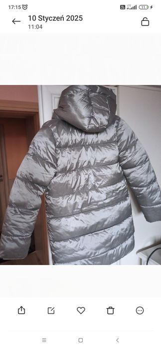 Kurtka zimowa dziewczęca Minoti, rozmiar 158/164 kolor srebrny, 13, 14
