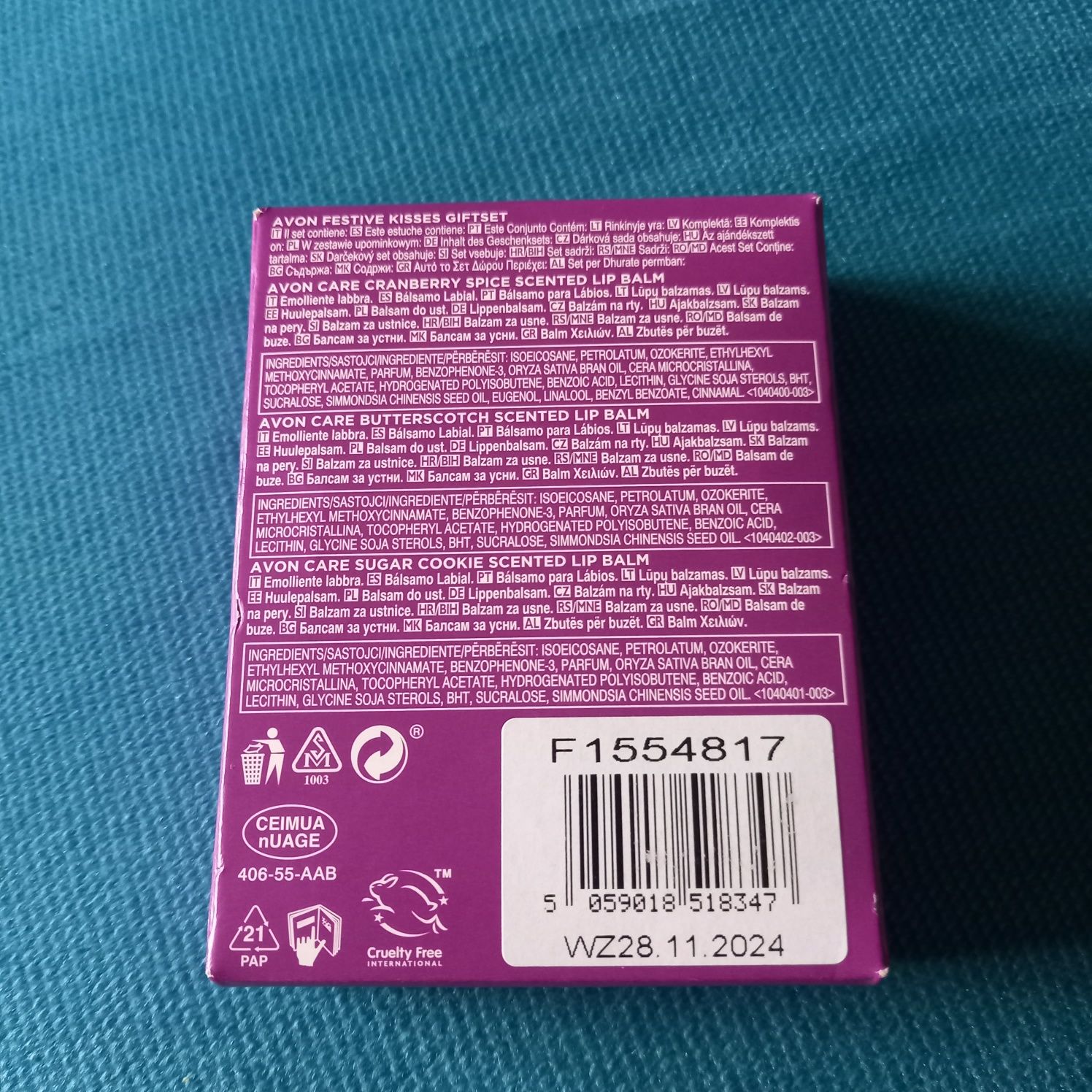 Avon balsamy do ust zestaw Cranberry Spice Butter Scotch Sugar Cookie