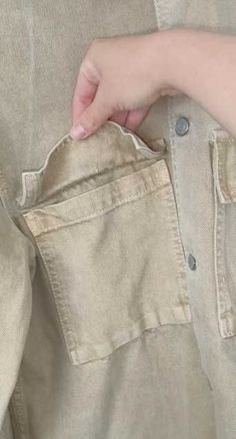 Beżowa kremowa prosta katana jeansowa Zara rozmiar M 38 100% bawełna