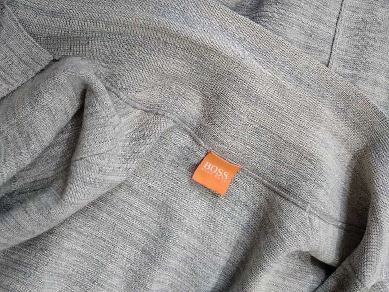Kardigan, sweter, szary, bawełna, na guziki, Hugo Boss, rozmiar XL/L