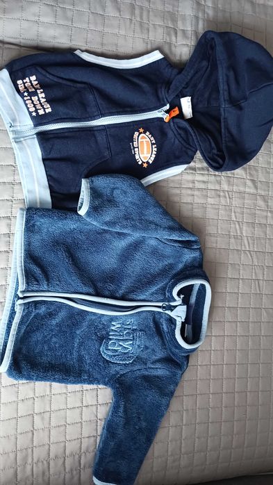 Bluza polarowa + bezrękawnik chłopięcy, rozmiar 68