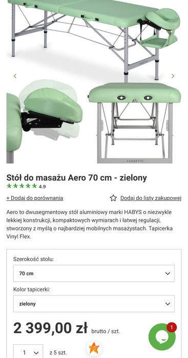 Stol do masazu habys