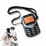 Torba na ramię - Retro Telefon - czarna torebka w kształcie telefonu