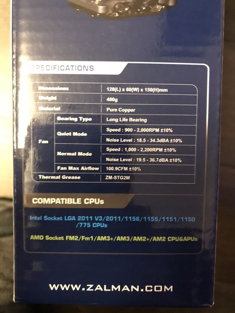 Процессорный кулер zalman cnps9800 max noiseblocker fan