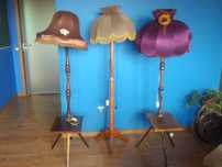 lampa stojąca, pokojowa PRL vintage drewno toczone