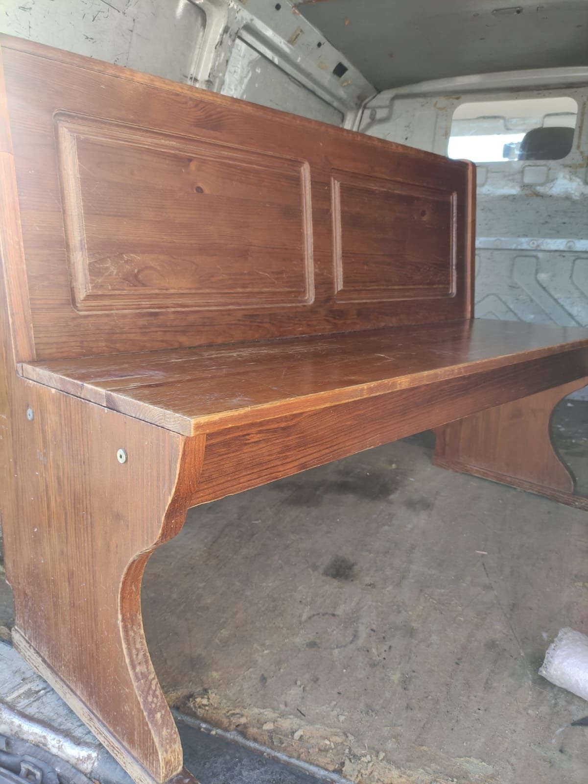 Conjunto mesa + banco + 2 cadeiras em madeira