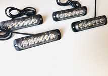 Lampy błyskowe led stroboskop pomarańczowy 4 x 6W sterownik. 12-24V