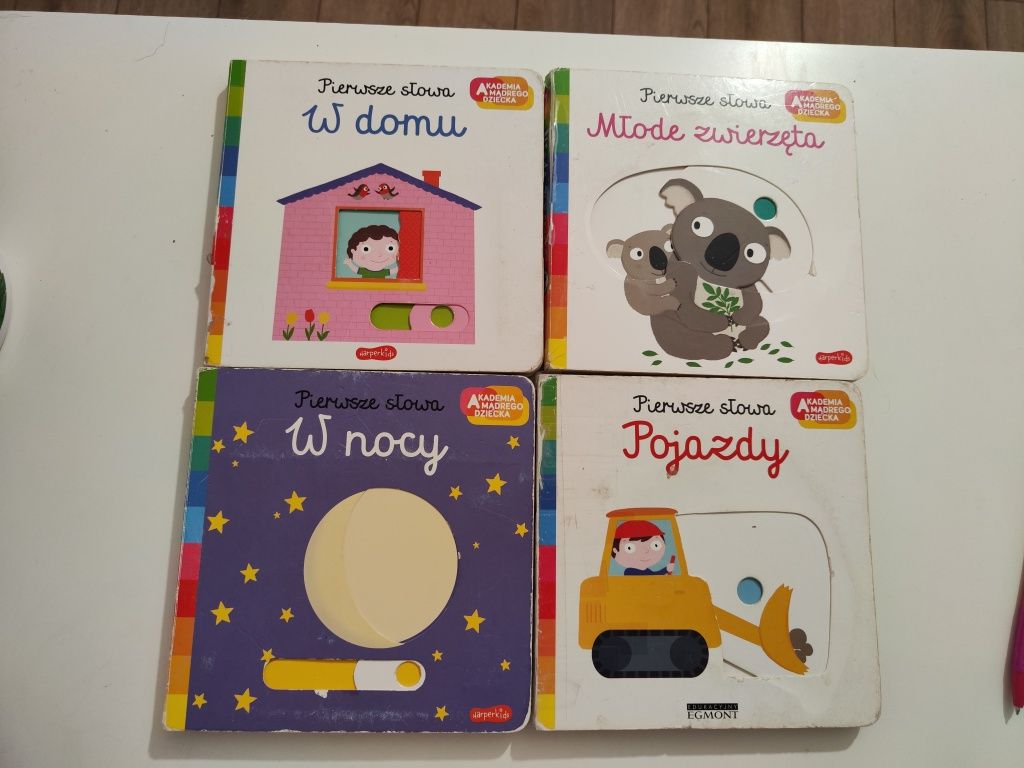Zestaw Pierwsze słowa : Pojazdy, W nocy, W domu, Młode zwierzęta