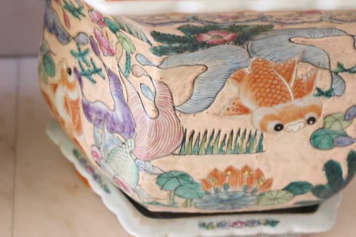 Par Cachepot Vasos em porcelana Chinesa Jiaqing XX 43 cm x 27 cm A