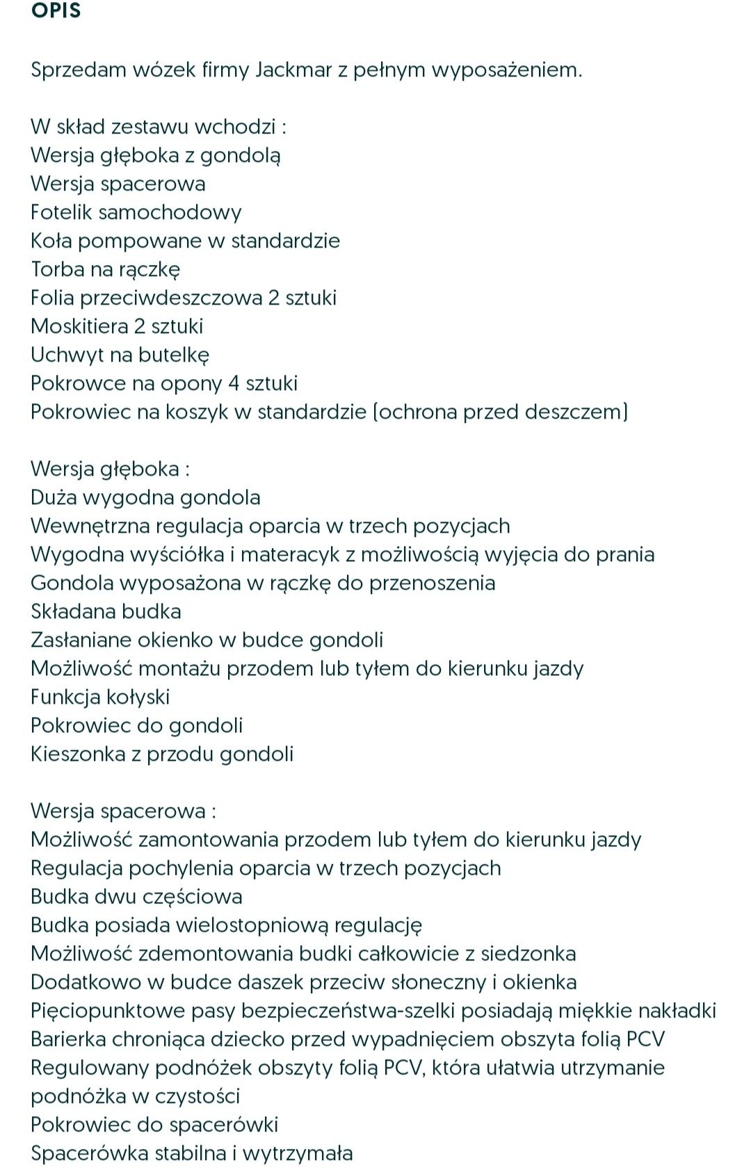 Wózek 3w1 po 1 dziecku