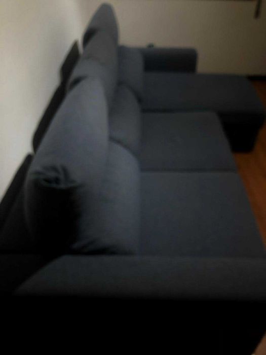 Sofá 3 lugares c/chaise longue, azul ikea