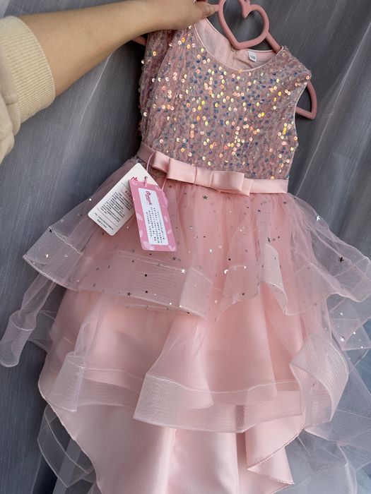 Плаття рожеве дитяче довге сукня рожева дитяча платье 110 116 120 130