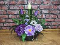 Tulipany "3" fiolet liliowy wiosna kompozycja stroik