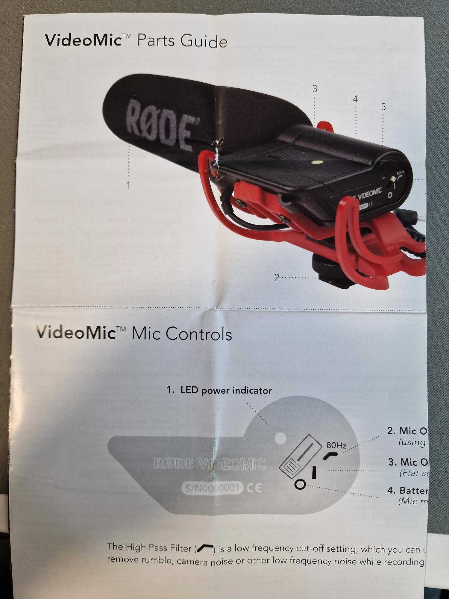 Mikrofon Rode VideMic Rycote, gwarancja do kwietnia 2027 r. (FV 23%)