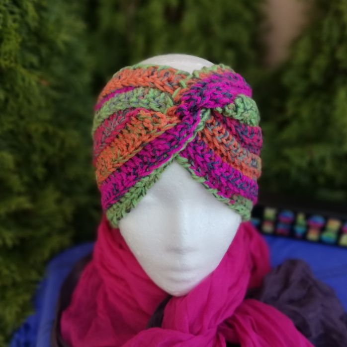 Opaska na głowę "Mandarynka" handmade