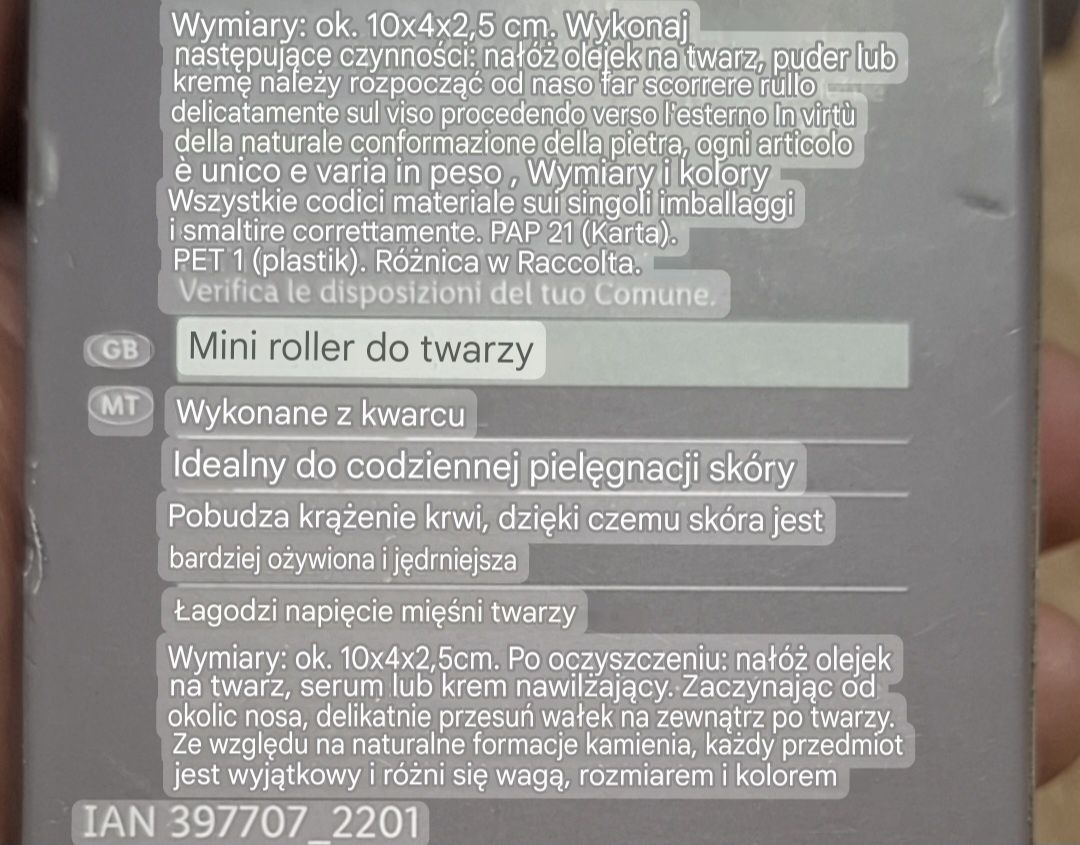 Roller do twarzy z kwarcu