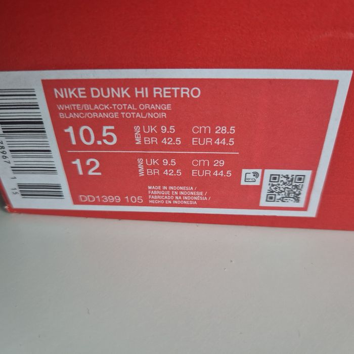 Nike Dunk Hi Retro 44.5cm