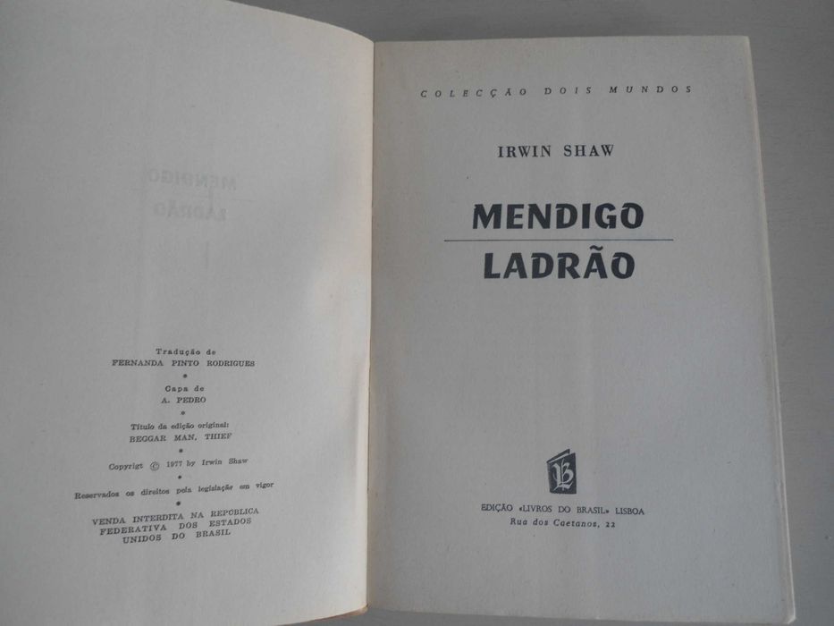 Mendigo Ladrão por Irwin Shaw