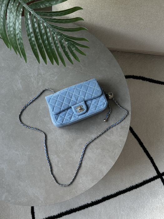 Сумка Chanel Classic 1.55 Small Single Flap Denim/Silver