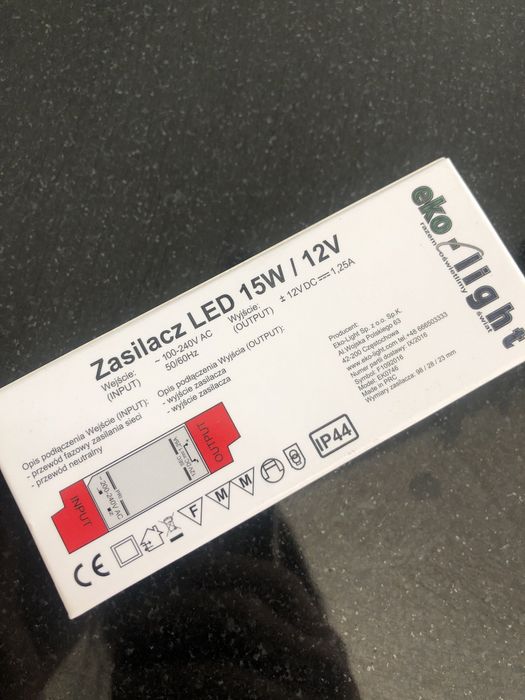 Zasilacz led 15W 12V IP44