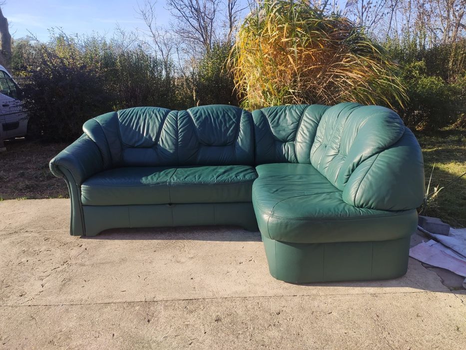 Skórzany narożnik/rogówka/wypoczynek z funkcją spania- skóra naturalna