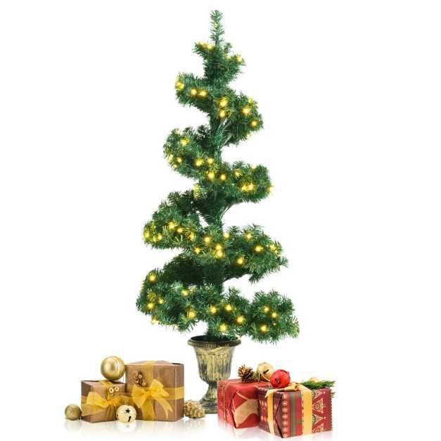 Choinka sztuczna 120cm w doniczce spirala LED