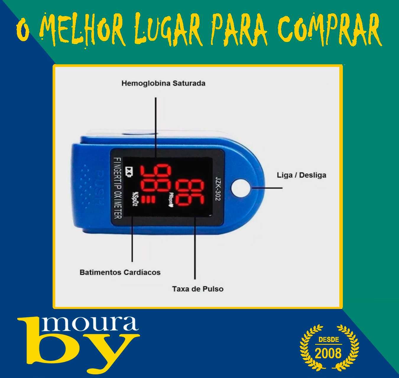 Medidor De Oxigénio No Sangue Dedo Oxímetro Monitor Spo2