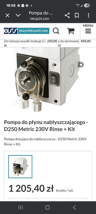 Pompa do płynu nabłyszczającego i myjącego D-250 LAZAMET