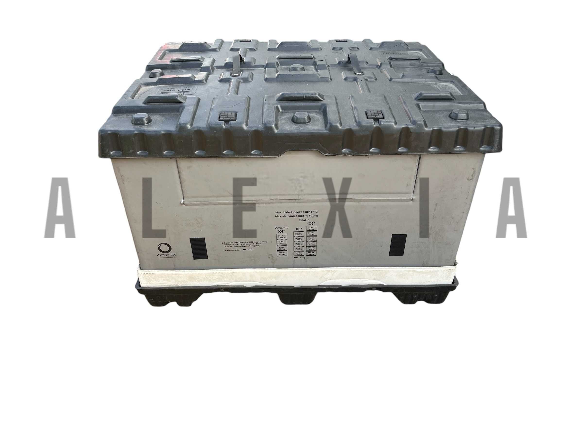 Pojemnik kosz plastikowy 120x100x80cm skrzyniopaleta gitterbox