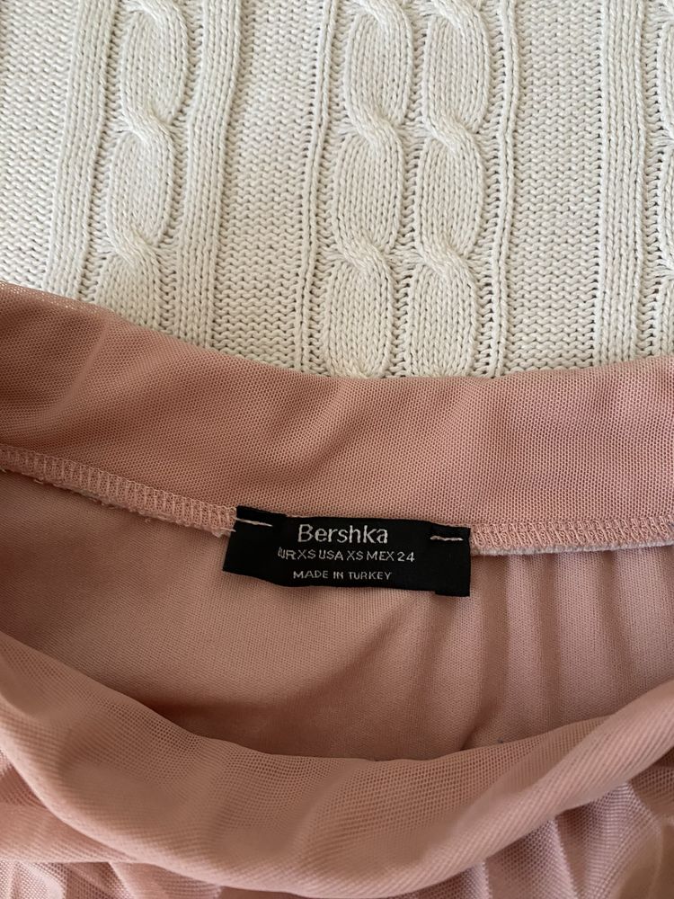 Saia Bershka Rosa Plissada - Tamanho XS