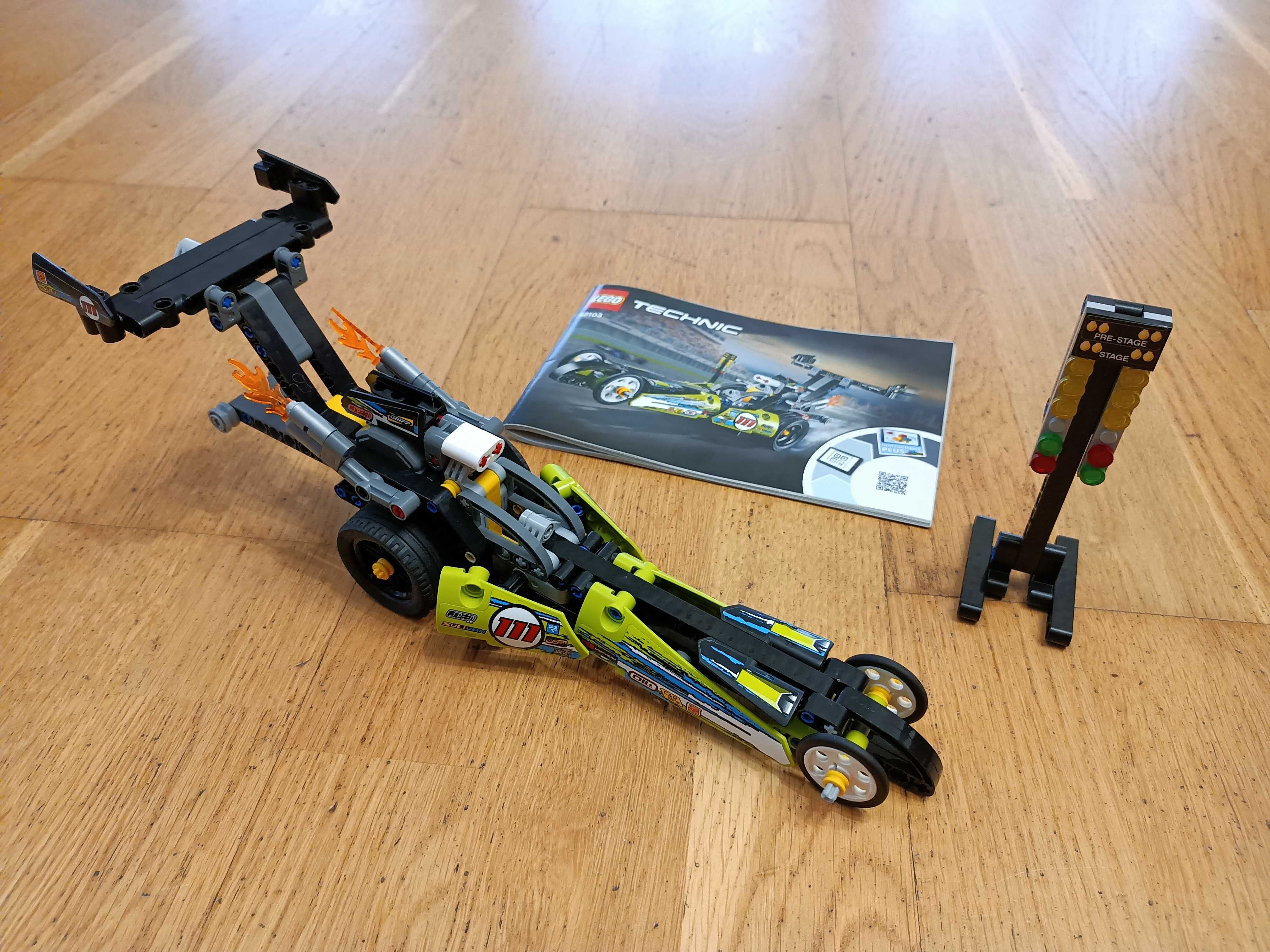 Zestaw Lego technic 42103 dragster z napędem kompletny z instrukcją