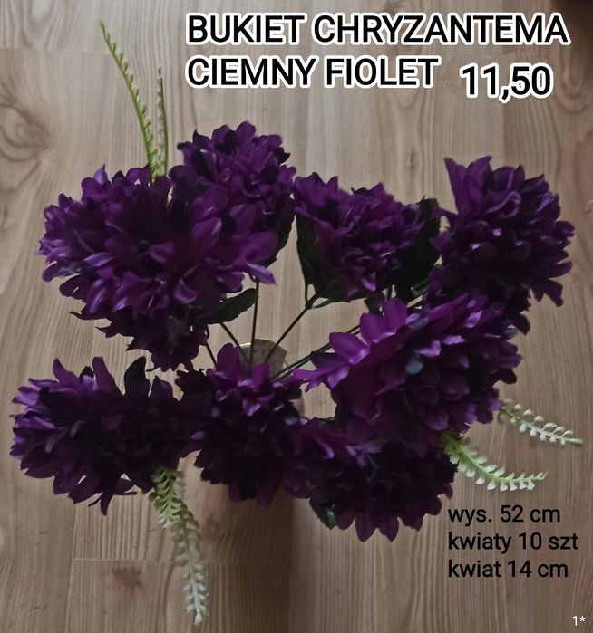 Bukiet chryzantema ciemny fiolet.