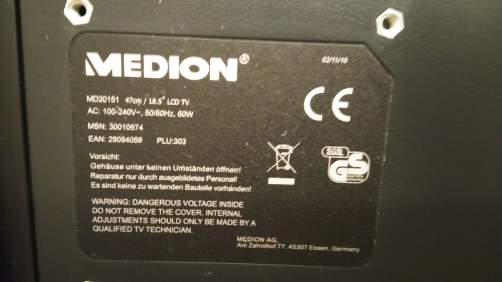 Telewizor Monitor Medion 18" HDMI DVD i pilotem